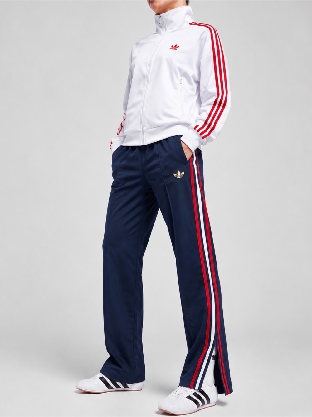 adidas [XS] Women’s Classic Firebird Track Pants Navy w/France Stripes KC6556